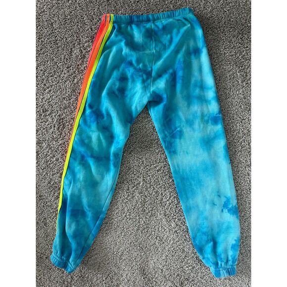 Aviator Nation 5 Stripe Sweatpants – Blue Tie-Dye – Women’s Small - Picture 3 of 6